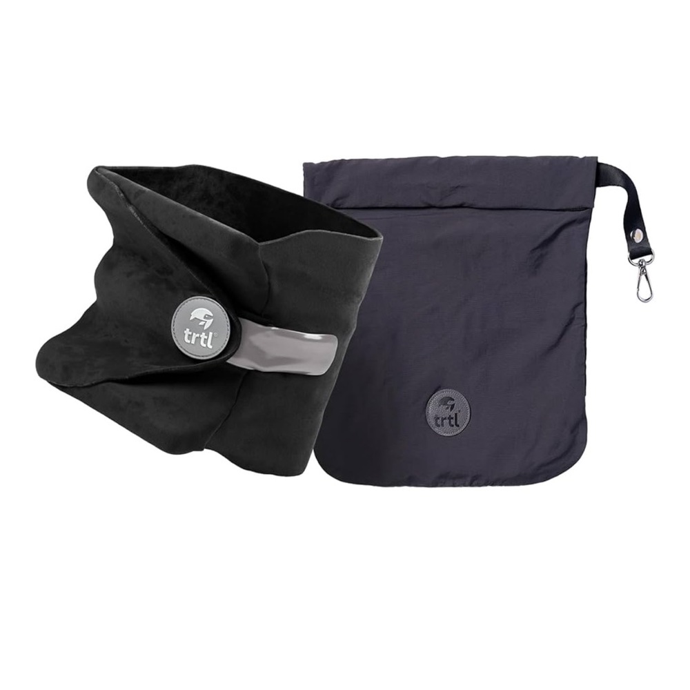 Trtl- Black Travel Neck Pillow with Bag